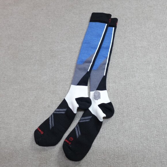 Darn Tough Women's Socks XL Blue Black Compression Tube NEW Read - Picture 1 of 4